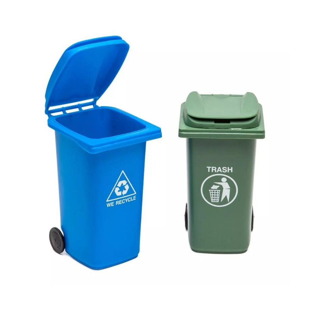 Bigmouth Mini Trash & Recycling Bins Desk Storage Caddy Set Holder